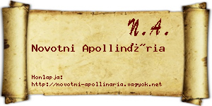 Novotni Apollinária névjegykártya